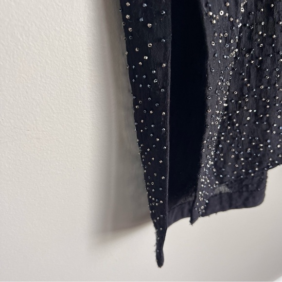 Bl^nk London Beaded Open Front Duster Cardi New Black Anthropologie one size - Picture 3 of 8